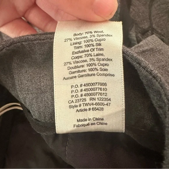 ARITZIA Wilfred  Tie-Front Pant Wool Straight Leg Trousers - 2 - Picture 7 of 14